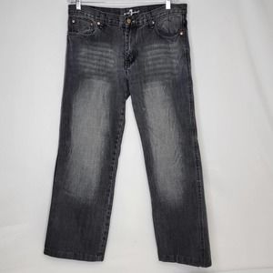 VTG Seven 7 For All Mankind Womens Kate Wide Leg Faded Jeans Size 36x30 USA Made